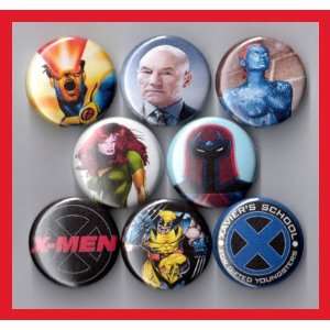  X Men Set of 8   1 Inch Magnets 