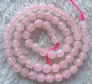 6mm Pink Rose Quartz Faceted Round Beads 15inch  