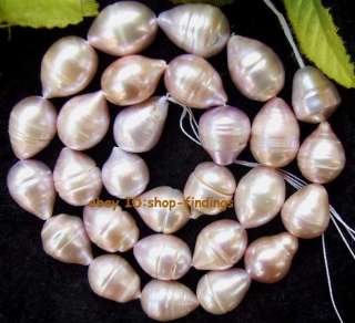 oval 10x13mm purple freshwater pearl loose Beads 15  