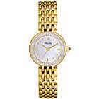   98R148 Gold Tone Stainless Steel Quartz Diamonds Mother Of Pearl Dial