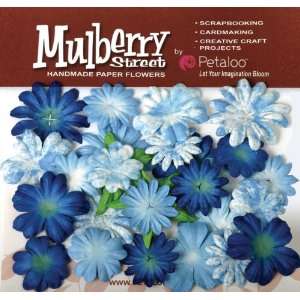  New   Mulberry Street Paper Tye Dye Small Daisies Blue by 