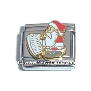  Santa Reading List Italian Charm Bracelet Jewelry Link 