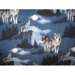    Wolf Baying at the Moon Fleece Throw Blanket 