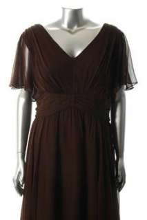Suzi Chin NEW Plus Size Cocktail Dress Brown Silk Sale 20W  
