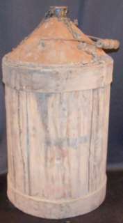 LARGE WOOD / TIN CONE TOP CONTAINER YAHR LANGE DRUGS  