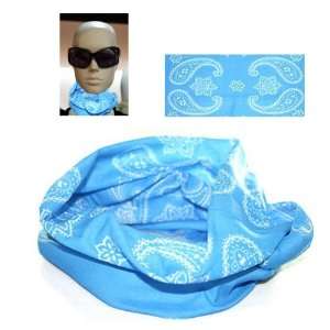   Scarf Headwear Neck Bandana Neck Gator Warmer Mask Sky Blue, MSA BL