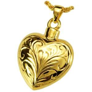  Etched Heart Cremation Jewelry