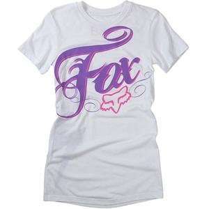   Fox Racing Womens White Lightning T Shirt   Small/White Automotive