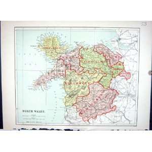  Hughes Keane Antique Map 1886 North Wales Anglesey Eivion 