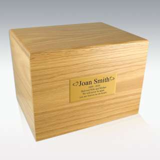 Extra Large Traditional Oak Cremation Urn   Engravable   