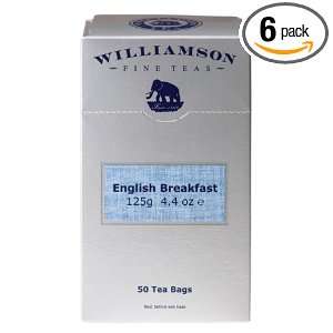 Williamson Teabags English Breakfast Tea, 50 count, Box (Pack of 6 