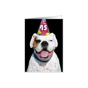  Happy 45th Birthday White Boxer Dog Card: Toys & Games
