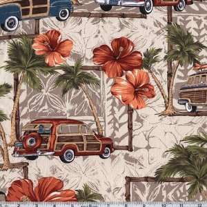  56 Wide Island Paradise Surfs Up Stone Fabric By The 