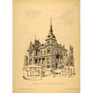 1890 Print House Offenbach am Main Germany Architecture   Original 