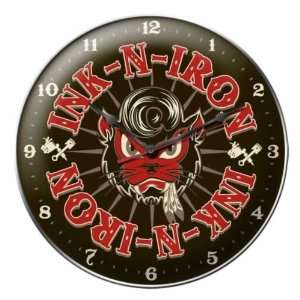  Ink N Iron Cool Cat Metal Round Clock