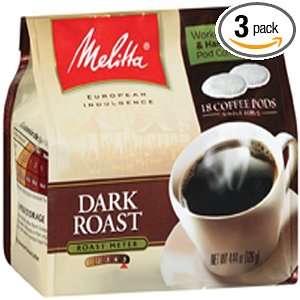 MELITTA Coffee Pods, Dark Roast, 4.41 Ounce (Pack of 3):  