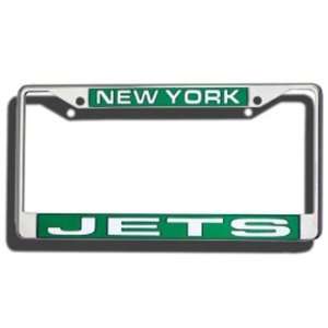  New York Jets Laser Cut Chrome License Plate Frame: Sports 