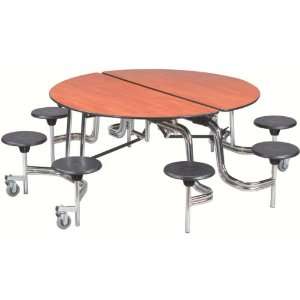  Mobile Stool Round Cafeteria Table   Enamel Legs