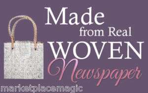 NEW WOVEN ANTHROPOLOGIE RECYCLED NEWSPAPER ART PURSE  