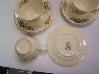 Set of 5 Edwin Knowles Cups & Saucers Floral Pattern  