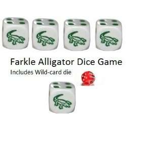 Alligator Wild Card Farkle dice game   Alligator dice  Toys & Games 