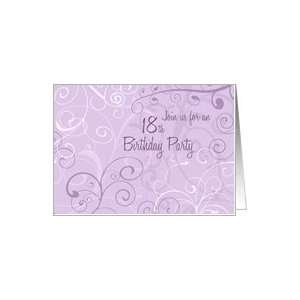 Purple Swirls 18th Birthday Party Invitation Card Card  Toys & Games 