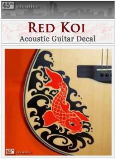 Red Koi Dreadnought acoustic guitar Vinyl Art Decal  