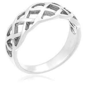 Sterling Silver Open Celtic Design Band, Size 7 Jewelry