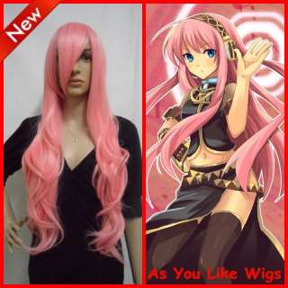  VOCALOID LUKA Long Wavy Pink Anime Cosplay Costume Party Hair Full Wig