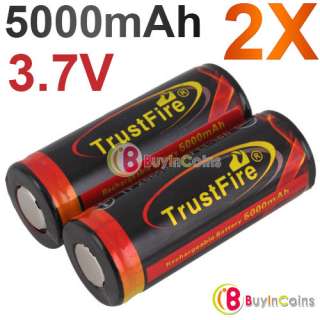 PCS TrustFire 26650 3.7V 5000mAh Li ion Rechargeable Battery 