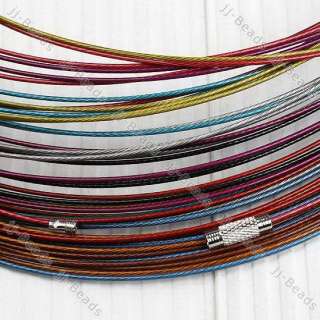 18 GreyMulticolor Steel Wire Cord Choker Necklace 50X  