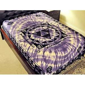 Purple Om Yantra Tapestry 72x108 