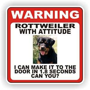 ROTTWEILER DOOR WARNING DECAL PET DOG  