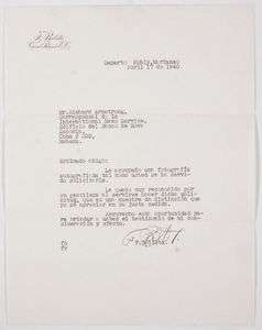 FULGENCIO BATISTA SIGNED TYPED 1940 LETTER ON AUTHORS LETTERHEAD WITH 