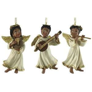  Set of 3 African American Angel Christmas Ornaments: Home 