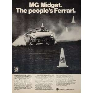  1974 Ad Vintage MG Midget Sports Car Race Course 