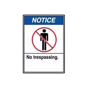  NOTICE No Trespassing. (w/Graphic) 14 x 10 Aluminum Sign 