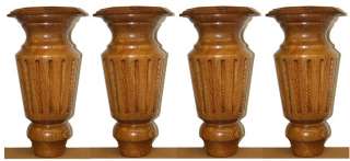 POOL TABLE LEGS ROUND FLUTED SOLID OAK  