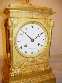 Excellent Gilt Bronze Empire VICTORY CUP CLOCK WITH EAGLES Directoire 
