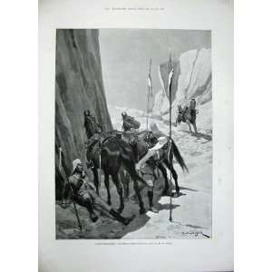 1896 War Riderless Horse Men Cliffs Woodville Print