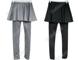   Lovely Brief Pleated Skirt and Slim Fit Leggings Fake Two Piece  