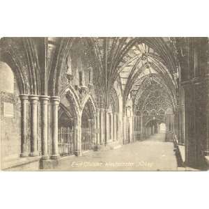 1910 Vintage Postcard East Cloister Westminster Abbey London England