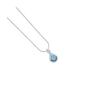  Blue Water Drop   Silver Plated Snake Chain Charm Necklace 