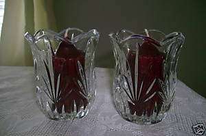Princess House Highlights Votive Holders Set of Two  