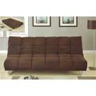   plush microfiber fabric upholstered futon sofa bed with metal legs