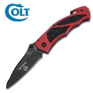   Colt Folding Knife Serrated Firefighter Rescue Red