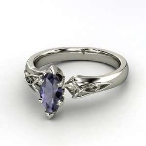  Fiona Marquise Ring, Marquise Iolite 14K White Gold Ring Jewelry