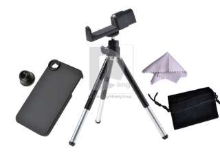 in 1 Wide Angle Fish eye Lens + Back Case+ Tripod +Holder + Pouch 