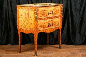 French Regency Painted Chest Drawers Commode Chinoiserie  