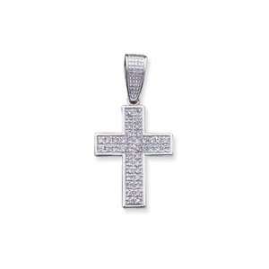  Sterling Silver CZ Cross Pendant   JewelryWeb Jewelry